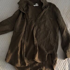 H&M Brown Button Down Shirt